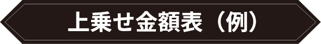 上乗せ金額表（例）