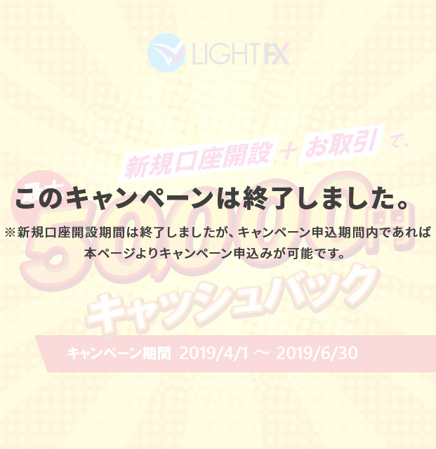 新規口座開設50,000円キャッシュバック
